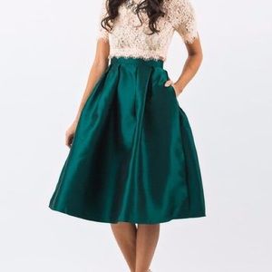 Emerald Green A-Line Skirt